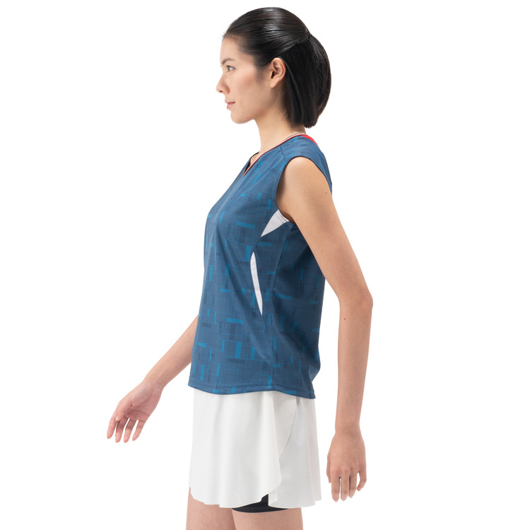 ウィメンズゲームシャツ（ノースリーブ）. 20918Y 詳細画像 デニムネイビー(629) 4